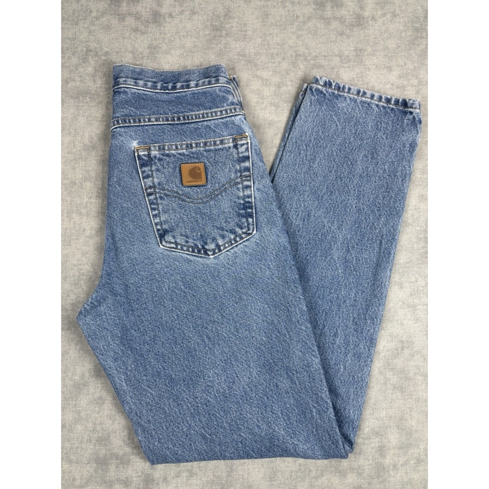 Carhartt B17 DST Jeans Mens 28x32 Relaxed Fit Tapered Denim Blue Workwear